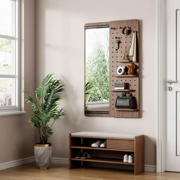 Modu-Slide Entryway Organizer Full Length Wall Mirror
