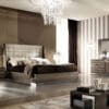 Monaco Elite Padded Geometric Grey King Bed