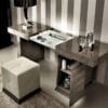 Monaco Elite Padded Geometric Grey King Bed