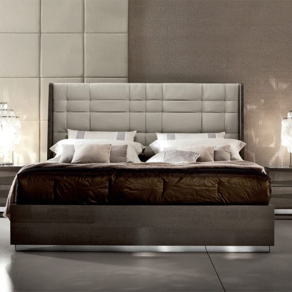 Monaco Elite Padded Geometric Grey King Bed