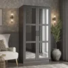 Mysia Elite Mirrored 2-Door Solid Wood Wardrobe