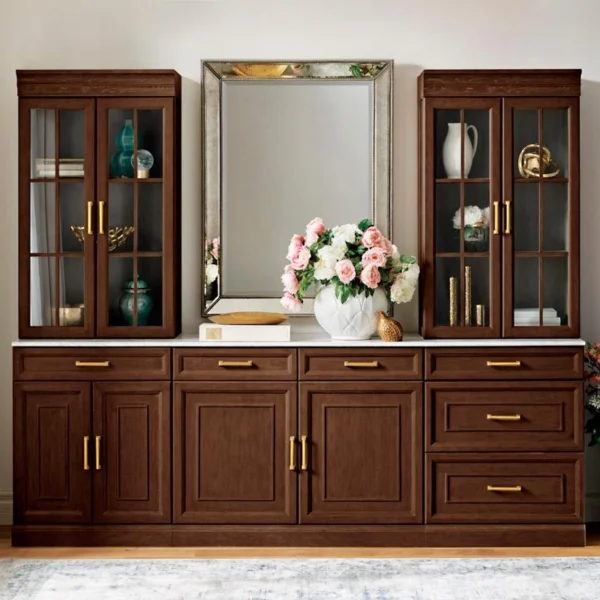 Regency Walnut Modular Dining Room Storage Buffet Cabinet