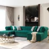 Emerald Grand Tufted Velvet Green Sectional