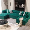 Emerald Grand Tufted Velvet Green Sectional