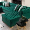 Emerald Grand Tufted Velvet Green Sectional