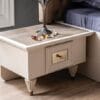 Nirvana Elegant Wingback Tufted Beige King Bed