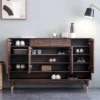 Nordic Walnut Minimalist Entryway Shoe Storage Cabinet