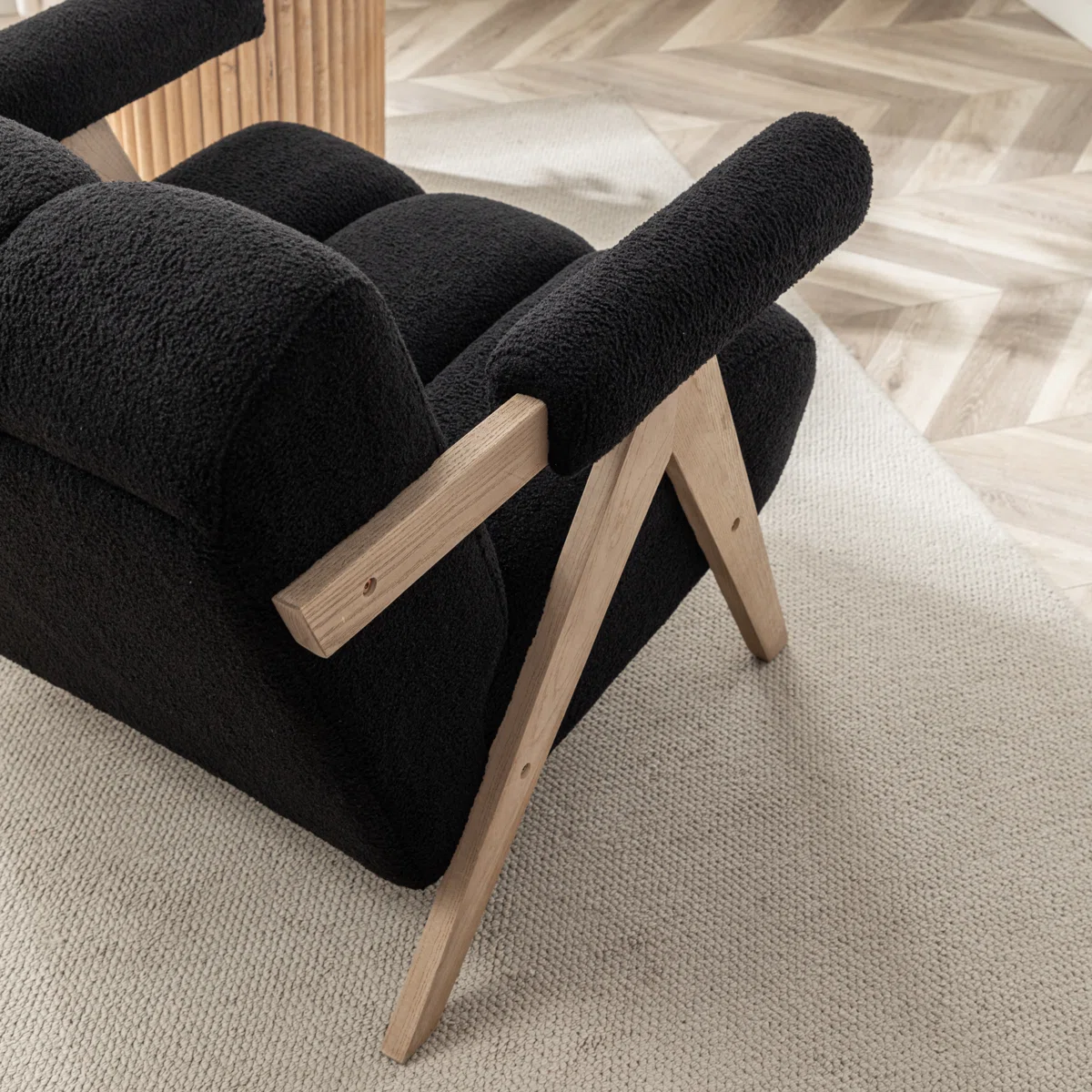Nordic Zenith Bouclé Upholstered Accent Lounge Chair