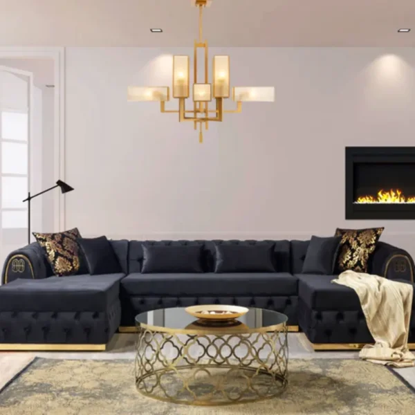 Nova Luxury Tufted Velvet U-Shaped Sectional