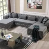 Nova Luxury Tufted Velvet U-Shaped Sectional