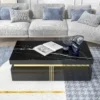 Onyx-Gold Lux Modern Rectangular Marble Coffee Table