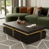 Onyx-Gold Lux Modern Rectangular Marble Coffee Table