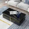 Onyx-Gold Lux Modern Rectangular Marble Coffee Table