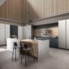Kappa Zen Ivory & Charcoal Minimalist High-End Modular Kitchen