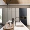 Kappa Zen Ivory & Charcoal Minimalist High-End Modular Kitchen