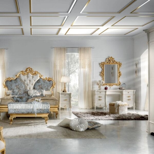 Palazzo Deluxe Italian Carved Ivory King Bed