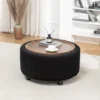 Pietsch-Velvet Round Modern Coffee Table
