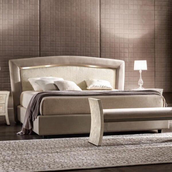 Portofino Elegant Wingback Beige King Bed