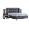 Prova Signature Padded Black Velvet King Bed