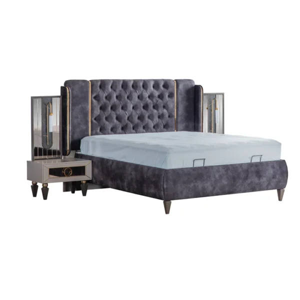 Prova Signature Padded Black Velvet King Bed