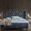 Prova Signature Padded Black Velvet King Bed