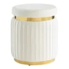 Raphael Fluted Modern Velvet Ottoman