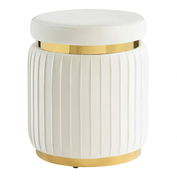 Raphael Fluted Modern Velvet Ottoman