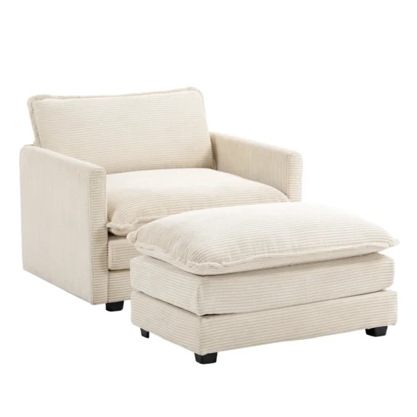 Redenius Oversized Comfy Corduroy Armchair