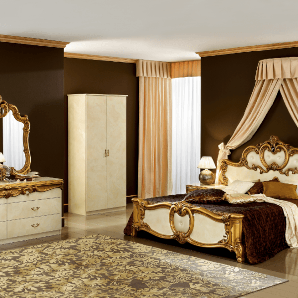 Renee Classic Italian Gold Canopy King Bedroom Set