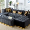 Ritz Glam Channel Tufted Velvet U-Shaped Sectional