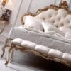 Rococo Elite Hand-Carved Ivory Gold King Bed