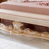 Royal Ivory Golden Tufted King Bed