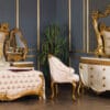Royalzig Opulent Gold Tufted King Bedroom Set