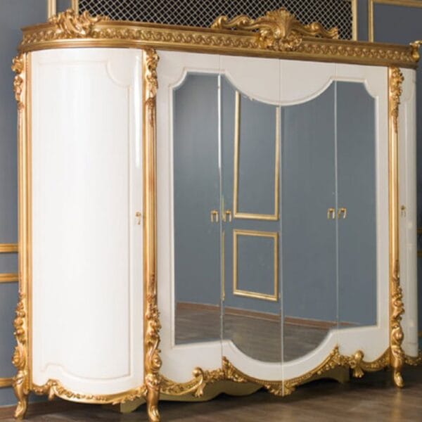 Royalzig Opulent Gold Tufted King Bedroom Set
