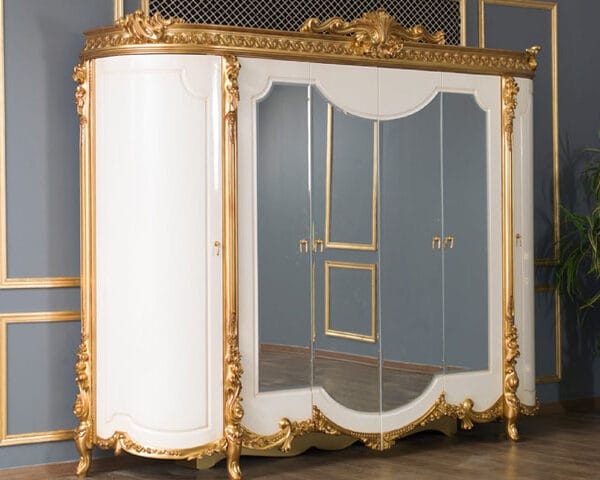 Royalzig Opulent Gold Tufted King Bedroom Set
