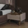 Russo Contemporary Padded Wood Grain King Bed