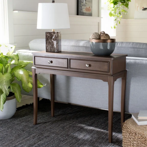 Rustic Solid Wood Storage Console Table