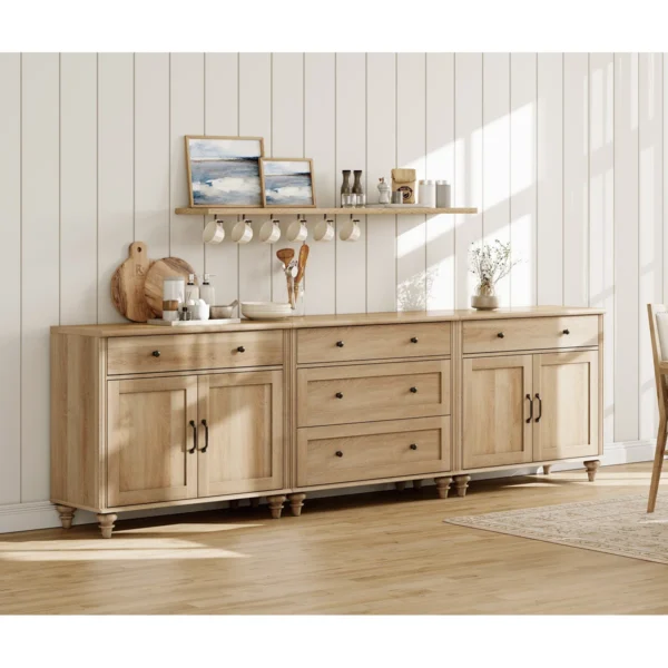 Scarlett Vintage Oak Sideboard Buffet Storage Cabinet