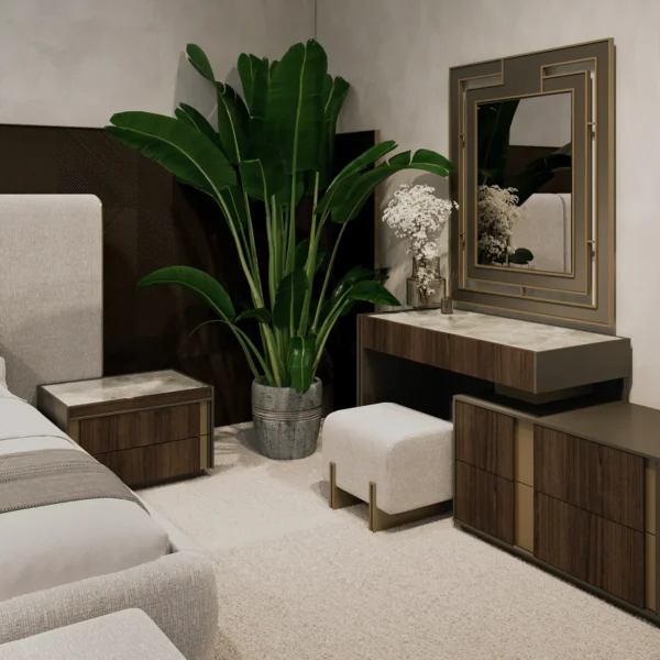 Sapphire Contemporary Fluted Queen Bed