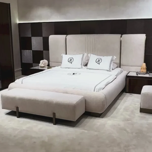 Sapphire Contemporary Fluted Queen Bed
