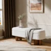 Serene Cloud Bouclé Luxury Ottoman Bench