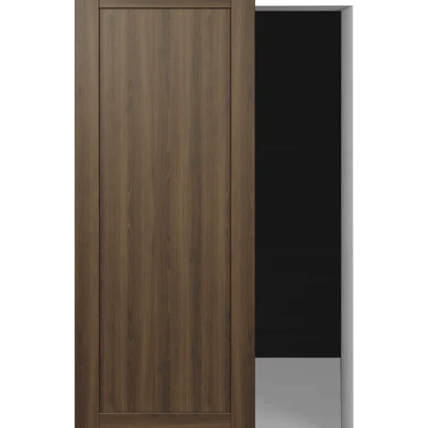 Vertical Stripe Walnut Modern Interior Single Door