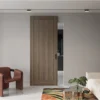 Vertical Stripe Walnut Modern Interior Single Door