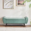 Shaneta Sage Green Vegan Leather Storage Ottoman Bench