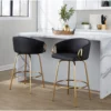 Battista Luxe Gold Swivel Bar & Counter Stool
