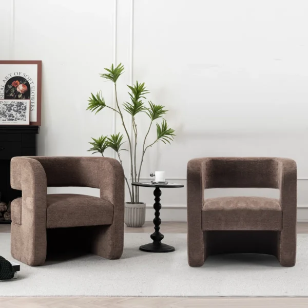 Sinel Sculptural Modern Upholstered Accent Chair