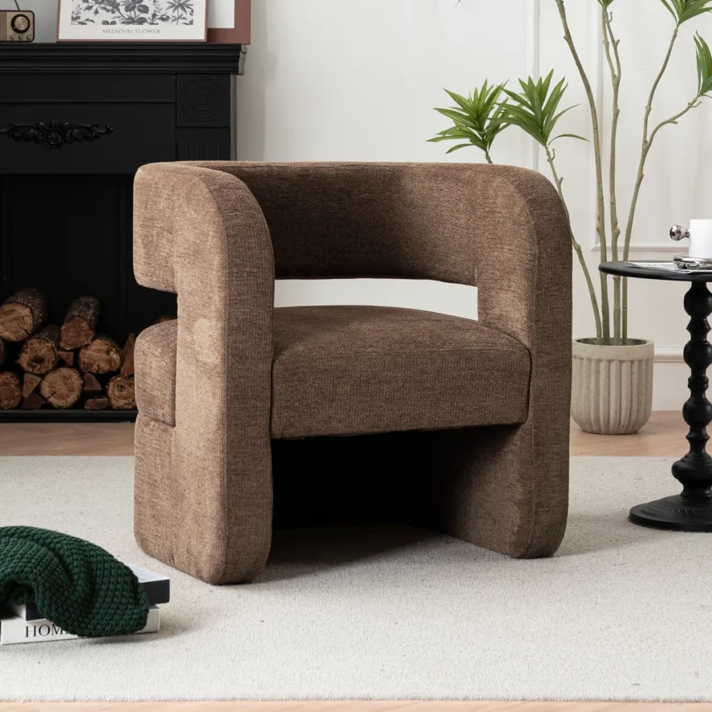 Sinel Sculptural Modern Upholstered Accent Chair