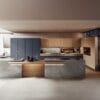 Skyline Azure & Oak Hub Luxury Contemporary Italian Modular Kitchen
