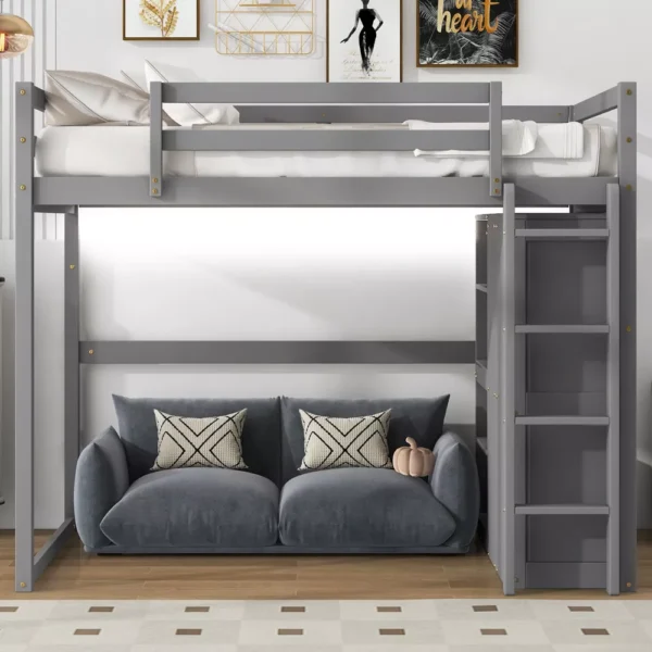 Skyline Modular Grey Space-Saving Loft Bed