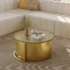 Solstice-Glow Coffee Table & Nesting Glass Center Table